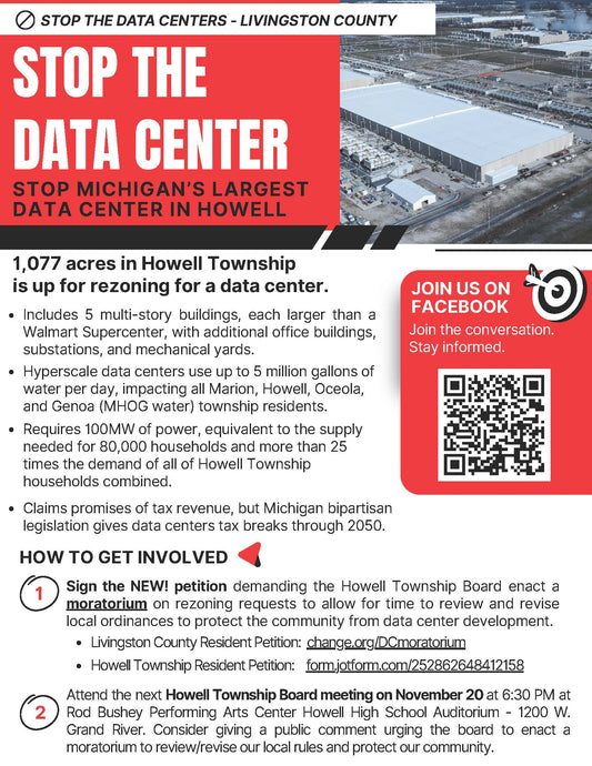 NO DATA CENTER FLYER - Updated for Nov. 20th Meeting